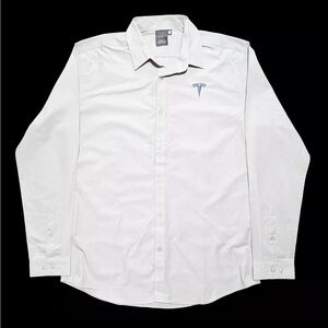 Tesla Men's White Long Sleeve Shirt Uniform Size Large NWT